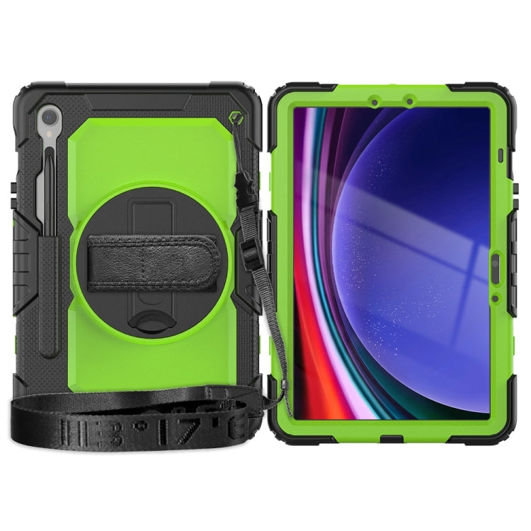 For Samsung Galaxy Tab S9 / S9 FE Silicone Hybrid PC Tablet Protective Case(Black+Yellow Green) - Galaxy Tab S9 Cases by PMC Jewellery | Online Shopping South Africa | PMC Jewellery | Buy Now Pay Later Mobicred