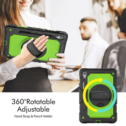 For Samsung Galaxy Tab S9 / S9 FE Silicone Hybrid PC Tablet Protective Case(Black+Yellow Green) - Galaxy Tab S9 Cases by PMC Jewellery | Online Shopping South Africa | PMC Jewellery | Buy Now Pay Later Mobicred