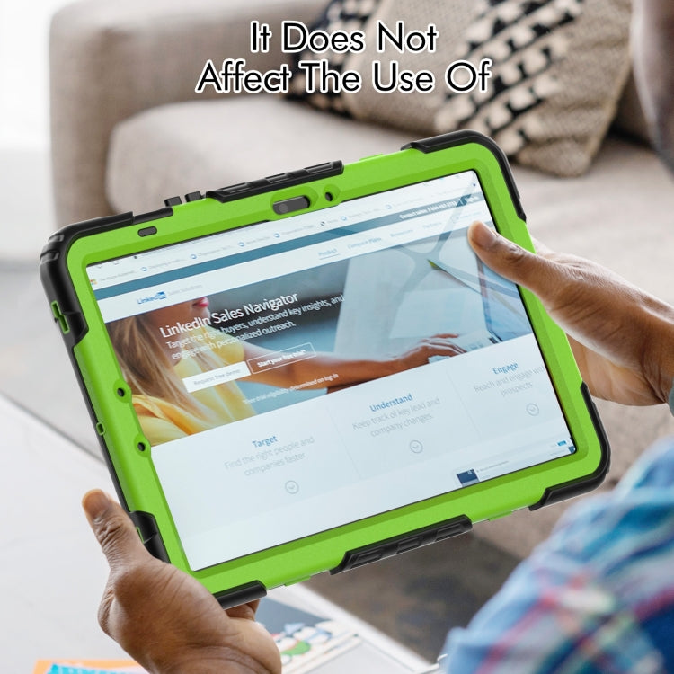 For Samsung Galaxy Tab S9 / S9 FE Silicone Hybrid PC Tablet Protective Case(Black+Yellow Green) - Galaxy Tab S9 Cases by PMC Jewellery | Online Shopping South Africa | PMC Jewellery | Buy Now Pay Later Mobicred