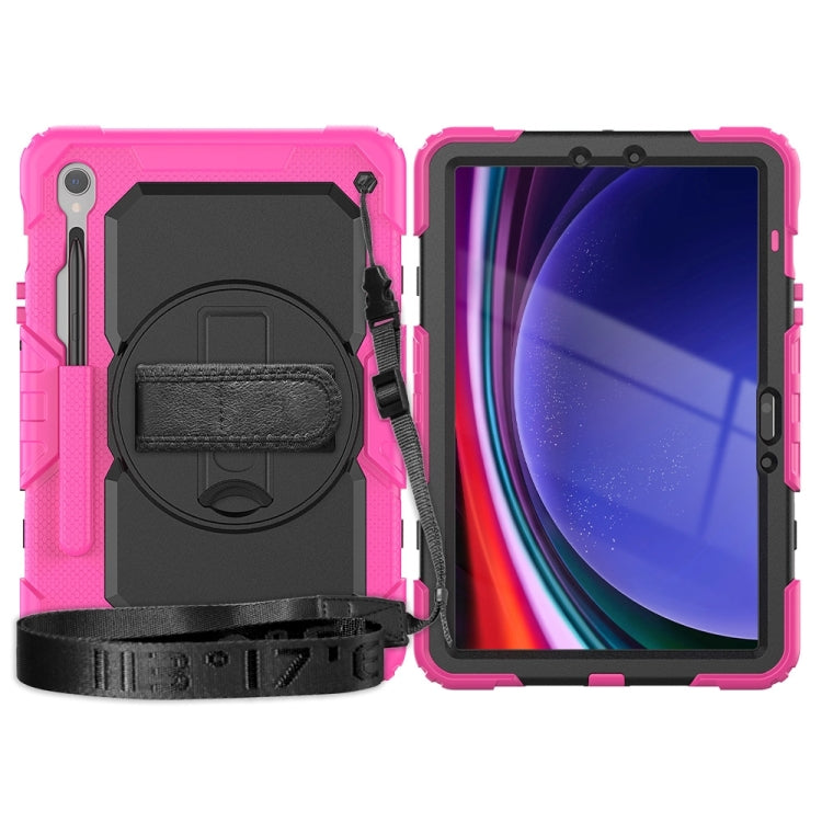 For Samsung Galaxy Tab S9 / S9 FE Silicone Hybrid PC Tablet Protective Case(Rose Red+Black) - Galaxy Tab S9 Cases by PMC Jewellery | Online Shopping South Africa | PMC Jewellery | Buy Now Pay Later Mobicred