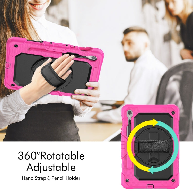 For Samsung Galaxy Tab S9 / S9 FE Silicone Hybrid PC Tablet Protective Case(Rose Red+Black) - Galaxy Tab S9 Cases by PMC Jewellery | Online Shopping South Africa | PMC Jewellery | Buy Now Pay Later Mobicred