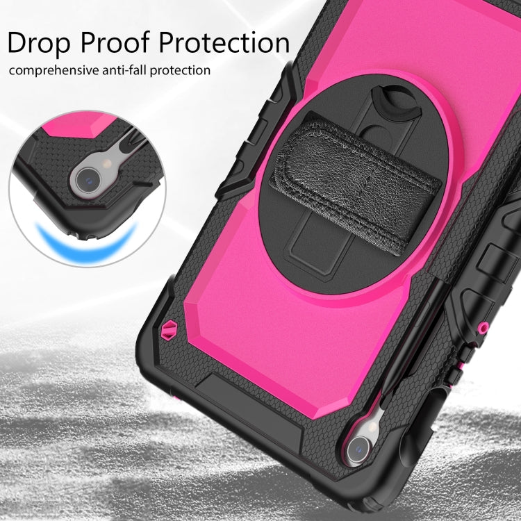 For Samsung Galaxy Tab S9 / S9 FE Silicone + PC Tablet Case(Black+Rose Red)