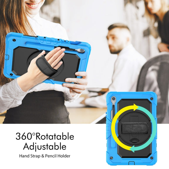 For Samsung Galaxy Tab S9 / S9 FE Silicone + PC Tablet Case(Light Blue+Black)