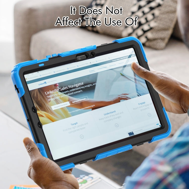 For Samsung Galaxy Tab S9 / S9 FE Silicone + PC Tablet Case(Light Blue+Black)