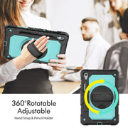 For Samsung Galaxy Tab S9 / S9 FE Silicone + PC Tablet Case(Black+Light Blue)