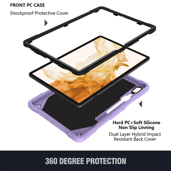 For Samsung Galaxy Tab S9 Butterfly Kickstand Heavy Duty Hard Rugged Tablet Case(Raro Purple)