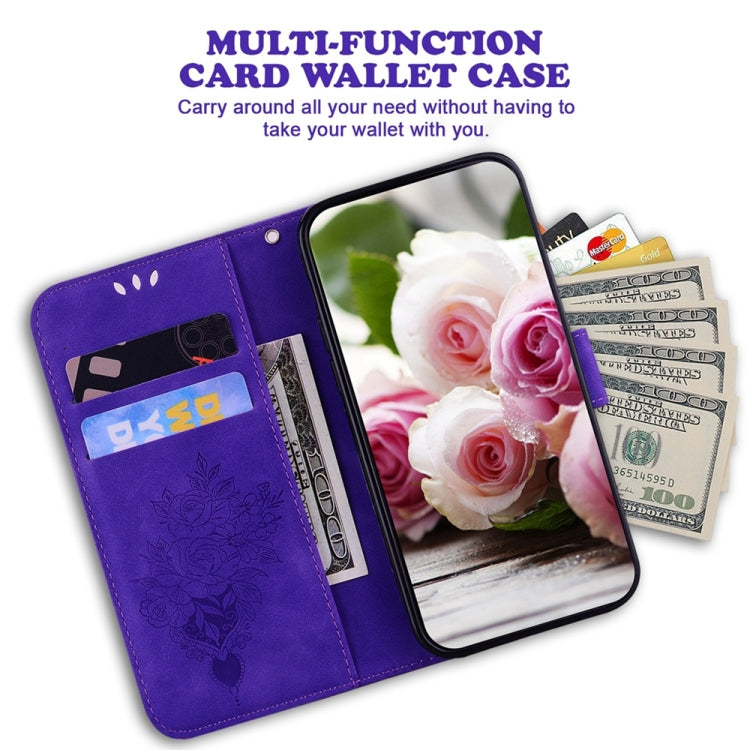 For Honor X5 Plus / Play 40C Butterfly Rose Embossed Leather Phone Case(Purple) - free shipping - PMC TechLife - Order now!