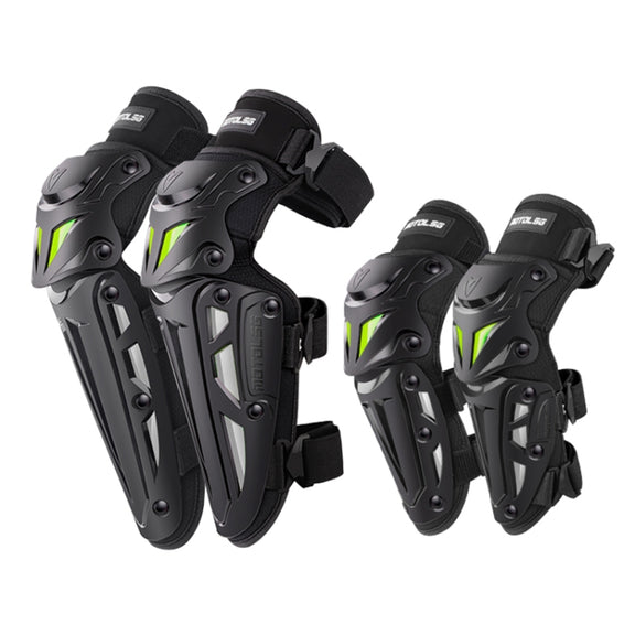 Motolsg MT-05 Motorcycle Bicycle Riding Protective Gear 4 in 1 Elbow Pads(Yellow Grey)