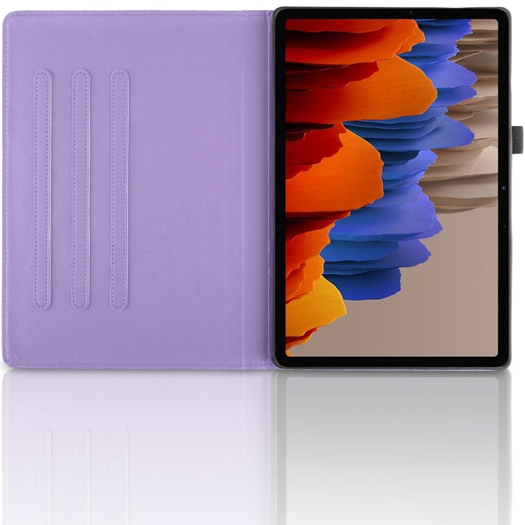 For Samsung Galaxy Tab S9 / S7 / S8 Tree Life Embossed Rotation Leather Tablet Case(Purple)