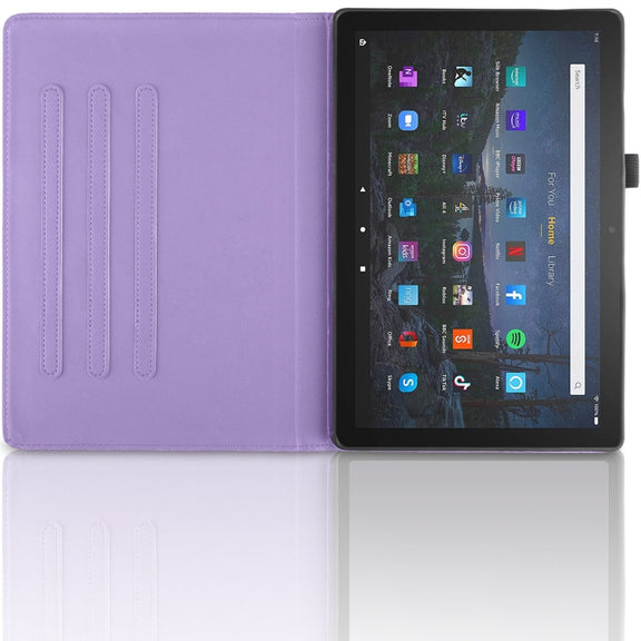 For Amazon Kindle Fire HD8 2022 / 2020 Tree Life Embossed Rotation Leather Tablet Case(Purple)