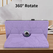 For Amazon Kindle Fire HD8 2022 / 2020 Tree Life Embossed Rotation Leather Tablet Case(Purple)