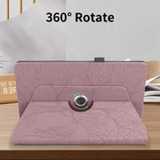 For Amazon Kindle Fire HD10 2021 Tree Life Embossed Rotation Leather Tablet Case(Rose Gold)