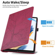 For Lenovo Tab M10 Plus 10.6 3rd Gen Tree Life Embossed Rotation Leather Smart Tablet Case(Red)