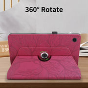 For Lenovo Tab M10 Plus 10.6 3rd Gen Tree Life Embossed Rotation Leather Smart Tablet Case(Red)