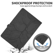 For Lenovo Tab M10 Plus 10.6 3rd Gen Tree Life Embossed Rotation Leather Smart Tablet Case(Black)