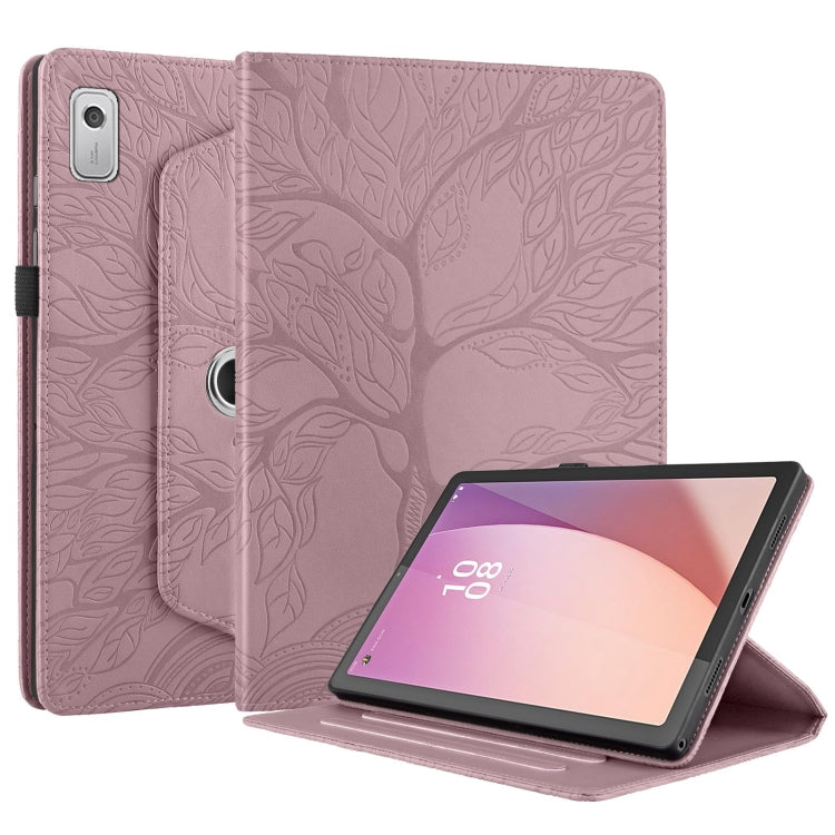 For Lenovo Tab M9 Tree Life Embossed Rotation Leather Tablet Case(Rose Gold) - Lenovo by PMC TechLife | Online Shopping South Africa | PMC TechLife | Buy Now Pay Later Mobicred