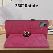 For Lenovo Tab M11 / Xiaoxin Pad 11 2024 Tree Life Embossed Rotation Leather Tablet Case(Red)