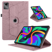 For Lenovo Tab M11 / Xiaoxin Pad 11 2024 Tree Life Embossed Rotation Leather Tablet Case(Rose Gold)