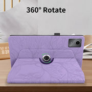 For Lenovo Tab M11 / Xiaoxin Pad 11 2024 Tree Life Embossed Rotation Leather Tablet Case(Purple)