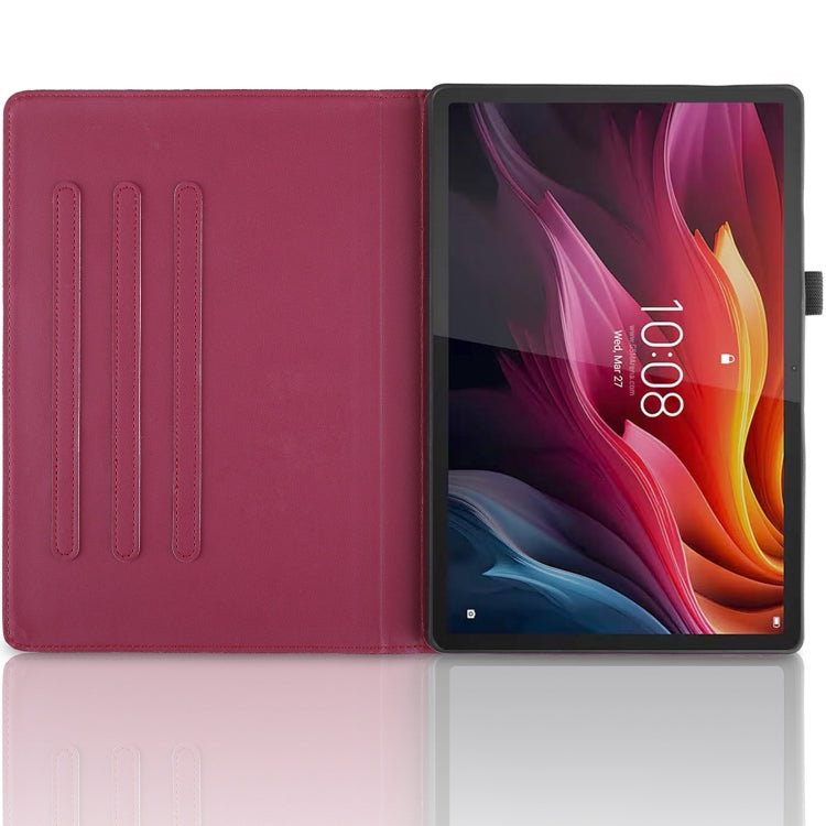 For Lenovo Tab P12 / Xiaoxin Pad Pro 12.7 2025 Tree Life Embossed Rotation Leather Tablet Case(Red)