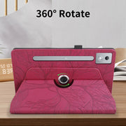 For Lenovo Tab P12 / Xiaoxin Pad Pro 12.7 2025 Tree Life Embossed Rotation Leather Tablet Case(Red)