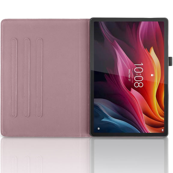 For Lenovo Tab P12 / Xiaoxin Pad Pro 12.7 2025 Tree Life Embossed Rotation Leather Tablet Case(Rose Gold)