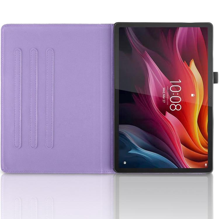 For Lenovo Tab P12 / Xiaoxin Pad Pro 12.7 2025 Tree Life Embossed Rotation Leather Tablet Case(Purple)