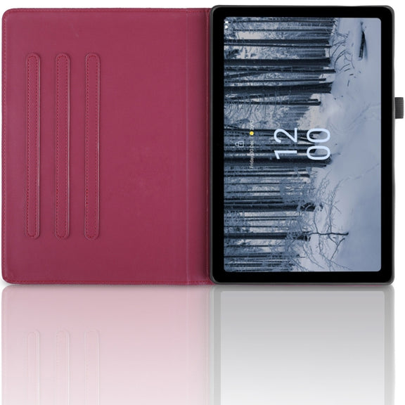 For Nokia T21 Tree Life Embossed Rotation Leather Tablet Case(Red)