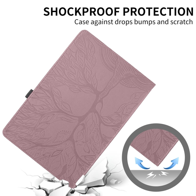 For Nokia T21 Tree Life Embossed Rotation Leather Tablet Case(Rose Gold) - Nokia by PMC TechLife | Online Shopping South Africa | PMC TechLife | Buy Now Pay Later Mobicred