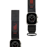 For Apple Watch Ultra 49mm AW Nylon Two-Section Watch Band(Black)