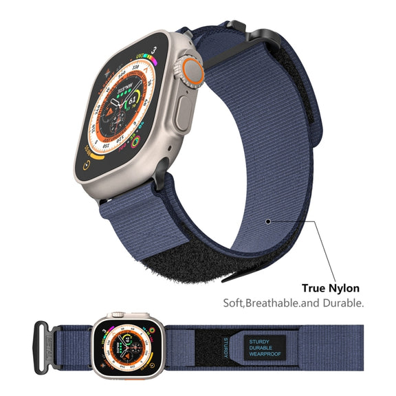 For Apple Watch Ultra 49mm AW Nylon Two-Section Watch Band(Blue)