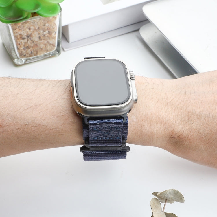For Apple Watch Ultra 49mm AW Nylon Two-Section Watch Band(Blue)