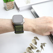 For Apple Watch Ultra 2 49mm AW Nylon Two-Section Watch Band(Army Green)