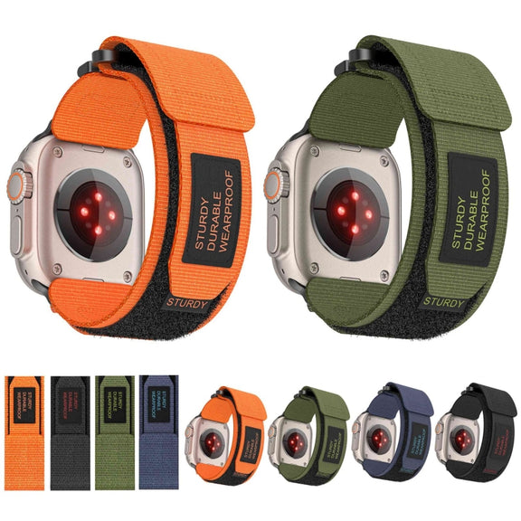 For Apple Watch Ultra 49mm AW Nylon Two-Section Watch Band(Army Green)