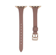 For Apple Watch Ultra 49mm T-shaped Slim Genuine Leather Watch Band(Light Brown)