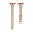For Apple Watch Ultra 49mm T-shaped Slim Genuine Leather Watch Band(Apricot) - Watch Bands by PMC TechLife | Online Shopping South Africa | PMC TechLife | Buy Now Pay Later Mobicred
