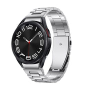 For Samsung Galaxy Watch 6 Three Strains Metal Watch Band(Silver)