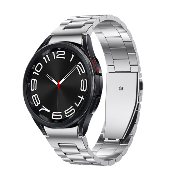 For Samsung Galaxy Watch 6 Three Strains Metal Watch Band(Silver)