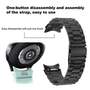 For Samsung Galaxy Watch 6 Three Strains Metal Watch Band(Silver)
