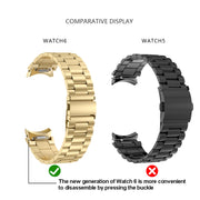 For Samsung Galaxy Watch 6 Three Strains Metal Watch Band(Silver)