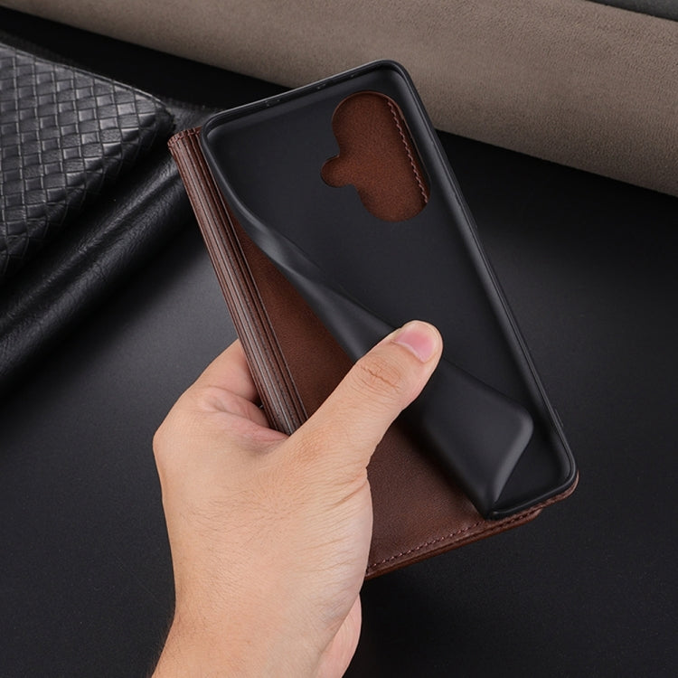 For OPPO K11 5G / OnePlus Nord CE3 AZNS Magnetic Calf Texture Flip Leather Phone Case(Dark Brown) - OPPO Cases by AZNS | Online Shopping South Africa | PMC TechLife