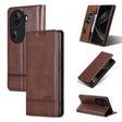 For OPPO Reno11 China AZNS Magnetic Calf Texture Flip Leather Phone Case(Dark Brown) - free shipping - PMC Jewellery - Order now!