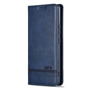For OPPO Reno11 Pro China AZNS Magnetic Calf Texture Flip Leather Phone Case(Dark Blue)