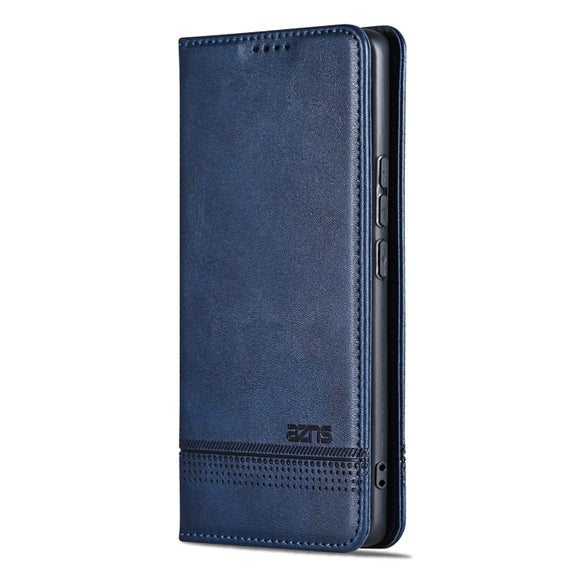 For OPPO Reno11 Pro China AZNS Magnetic Calf Texture Flip Leather Phone Case(Dark Blue)