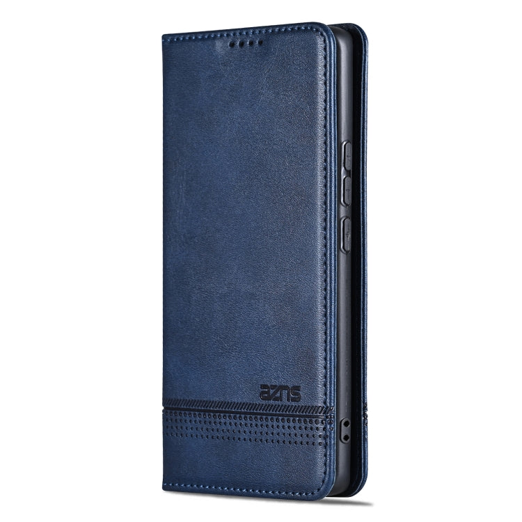 For OPPO Reno11 Pro China AZNS Magnetic Calf Texture Flip Leather Phone Case(Dark Blue)