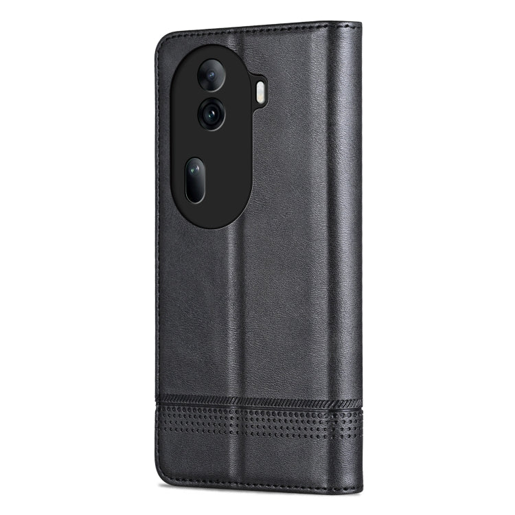 For OPPO Reno11 Pro China AZNS Magnetic Calf Texture Flip Leather Phone Case(Black) - OPPO Cases by AZNS | Online Shopping South Africa | PMC TechLife | Buy Now Pay Later Mobicred