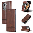 For OPPO Reno11 Global AZNS Magnetic Calf Texture Flip Leather Phone Case(Dark Brown) - OPPO Cases by AZNS | Online Shopping South Africa | PMC Jewellery | Buy Now Pay Later Mobicred