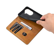 For OPPO Reno11 Global AZNS Magnetic Calf Texture Flip Leather Phone Case(Light Brown)