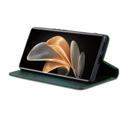 For OPPO Reno11 Global AZNS Magnetic Calf Texture Flip Leather Phone Case(Dark Green)