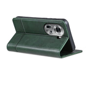 For OPPO Reno11 Global AZNS Magnetic Calf Texture Flip Leather Phone Case(Dark Green)